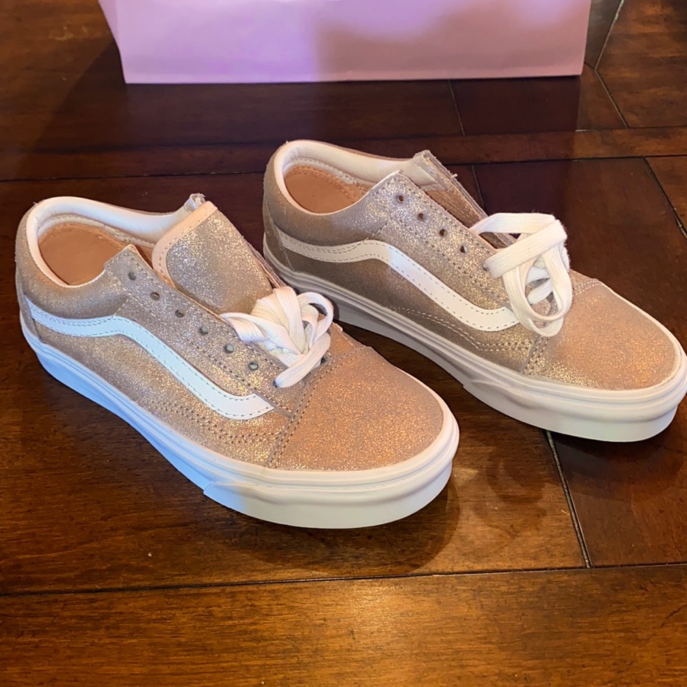 NWOT Vans sneakers in champagne shimmer